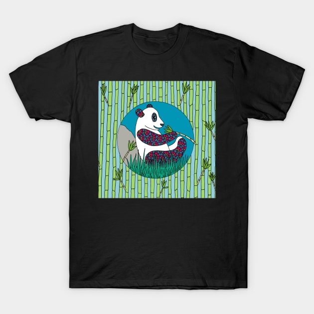 Panda and Bamboo T-Shirt by HLeslie Design